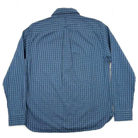 Best Made Co Mens Shirt Long Sleeve Size Medium Plaid Blue Cotton Elbow Patches - Picture 4 of 12